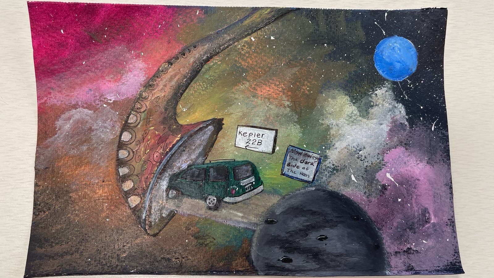 Spacetion album painting artwork for ModernOrange, view 2